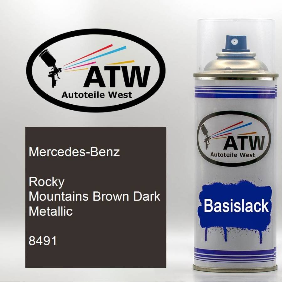 Mercedes-Benz, Rocky Mountains Brown Dark Metallic, 8491: 400ml Sprühdose, von ATW Autoteile West.